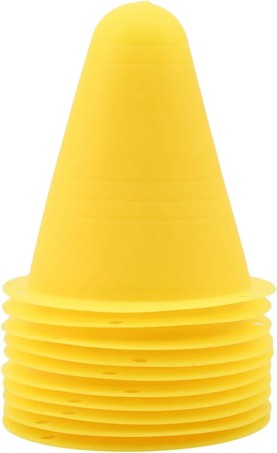 10pcs 3 Inch Plastic Sports Training Cones, Field Marker Roller Skating Cones Basketball Football Activity Events Props,Yellow