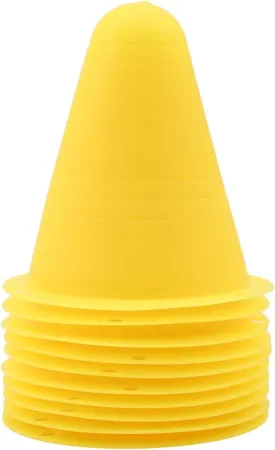 10pcs 3 Inch Plastic Sports Training Cones, Field Marker Roller Skating Cones Basketball Football Activity Events Props,Yellow