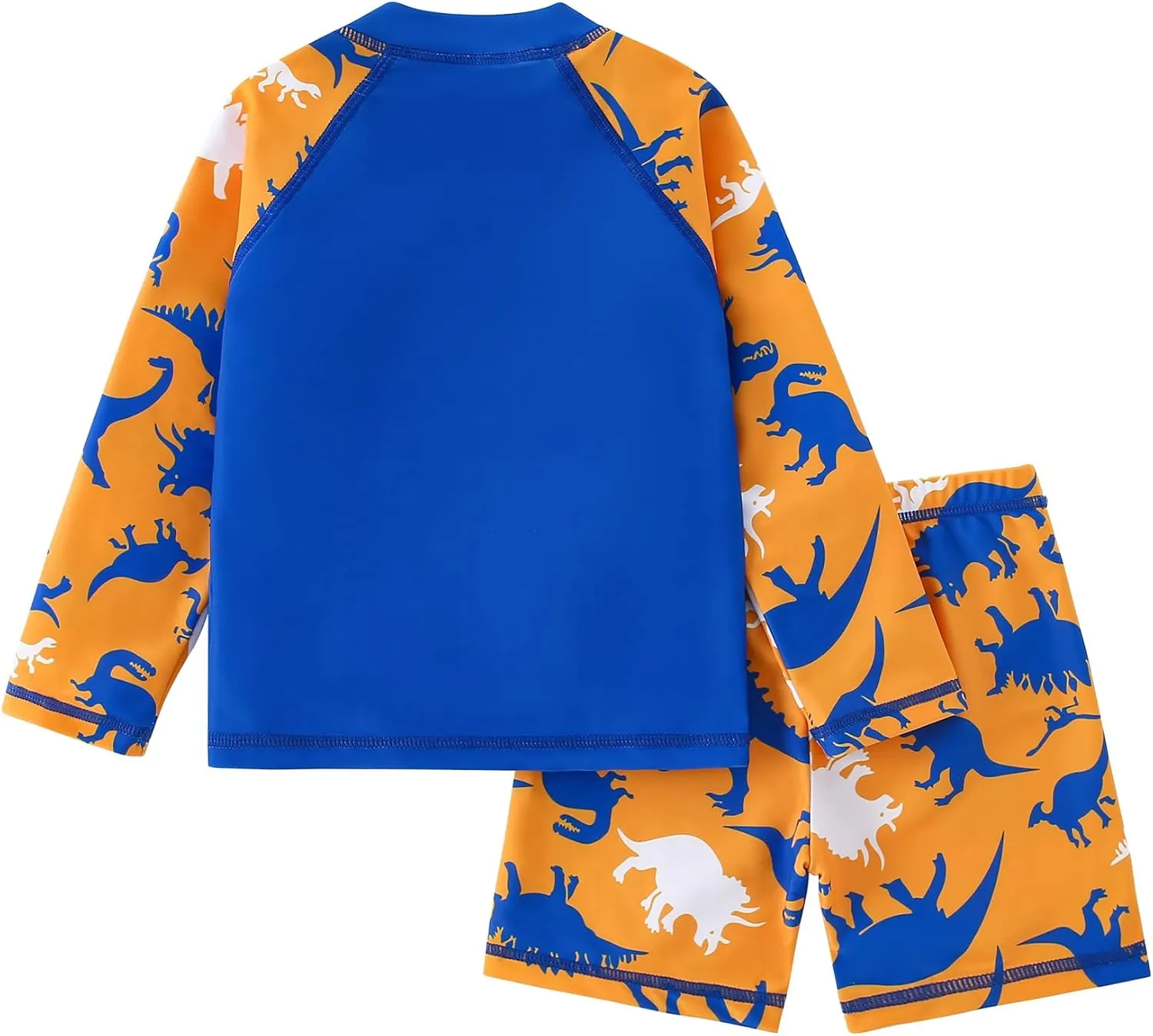 2-Piece Boys Dinosaur&Whale Swimsuit Set Long Sleeve Shirt   Trunks Toddler Swimming Suit Kids Rash Guards Bathing Suits