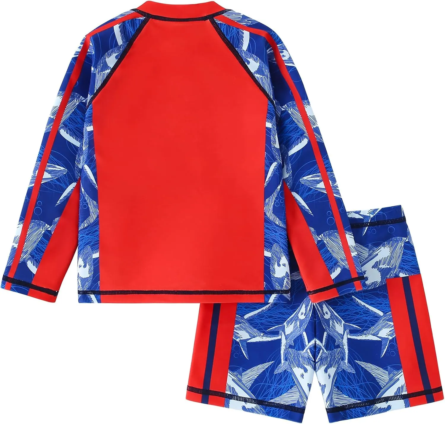 2-Piece Boys Dinosaur&Whale Swimsuit Set Long Sleeve Shirt   Trunks Toddler Swimming Suit Kids Rash Guards Bathing Suits