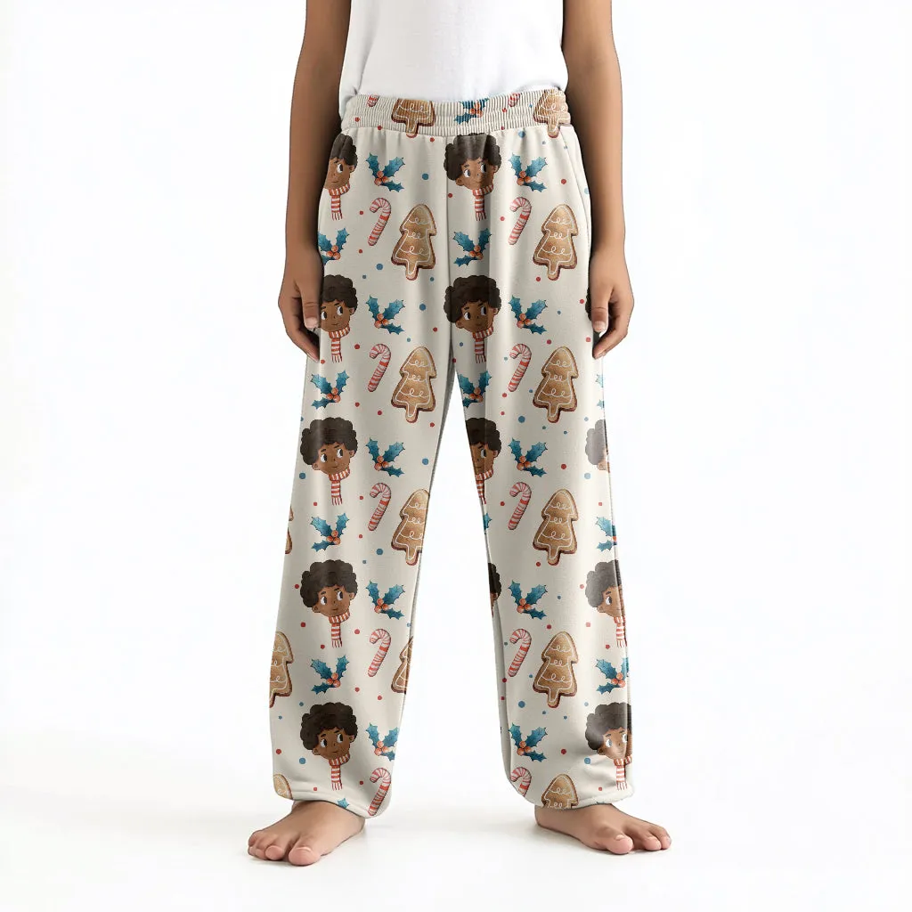 Afro Prince Holiday Big Kids' Coral Fleece Pajama Pants(8-15Y)
