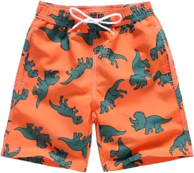 Boys Swim Trunks, Quick Dry Beach Swim Shorts Little Boys Bathing Suit Swimsuit with Mesh Lining, 3-14 Years