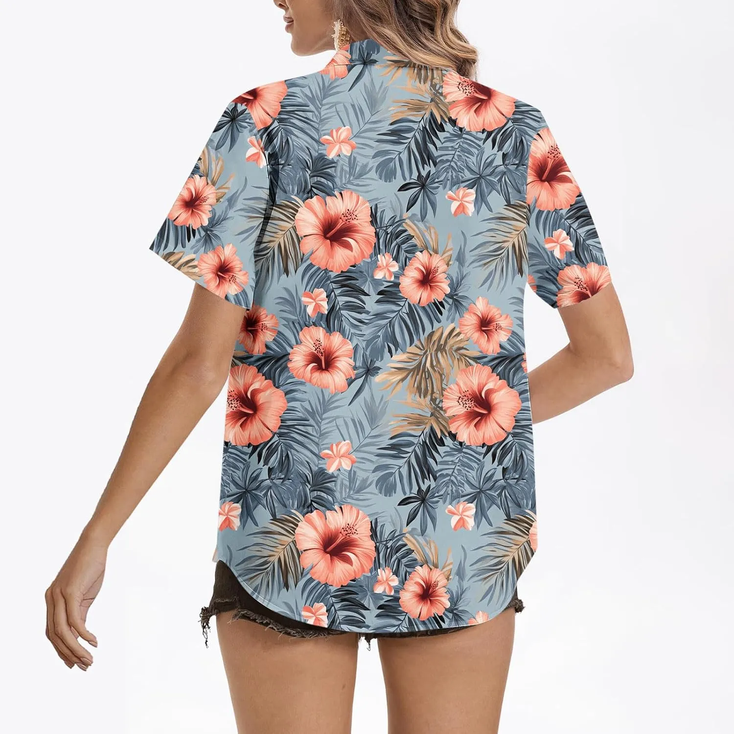 Button Down Shirts for Women Dressy Casual Short Sleeve Blouses Trendy Business Work Tops Trendy Summer Beach Outfits