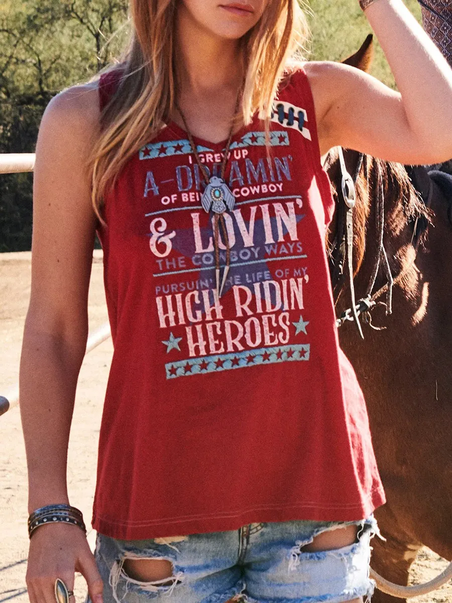 Casual Letter Printed Sleeveless T-Shirt