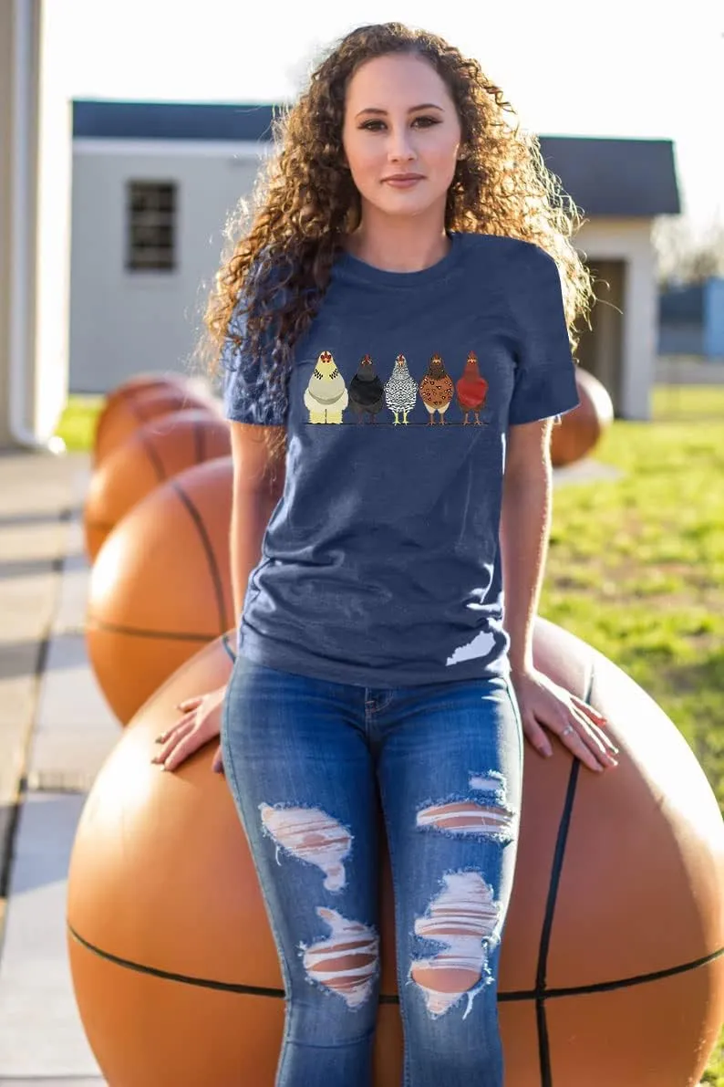 Chicken Tshirt Mom Cute T Shirts Womens Short Sleeves Farm Country Casual Tee Tops