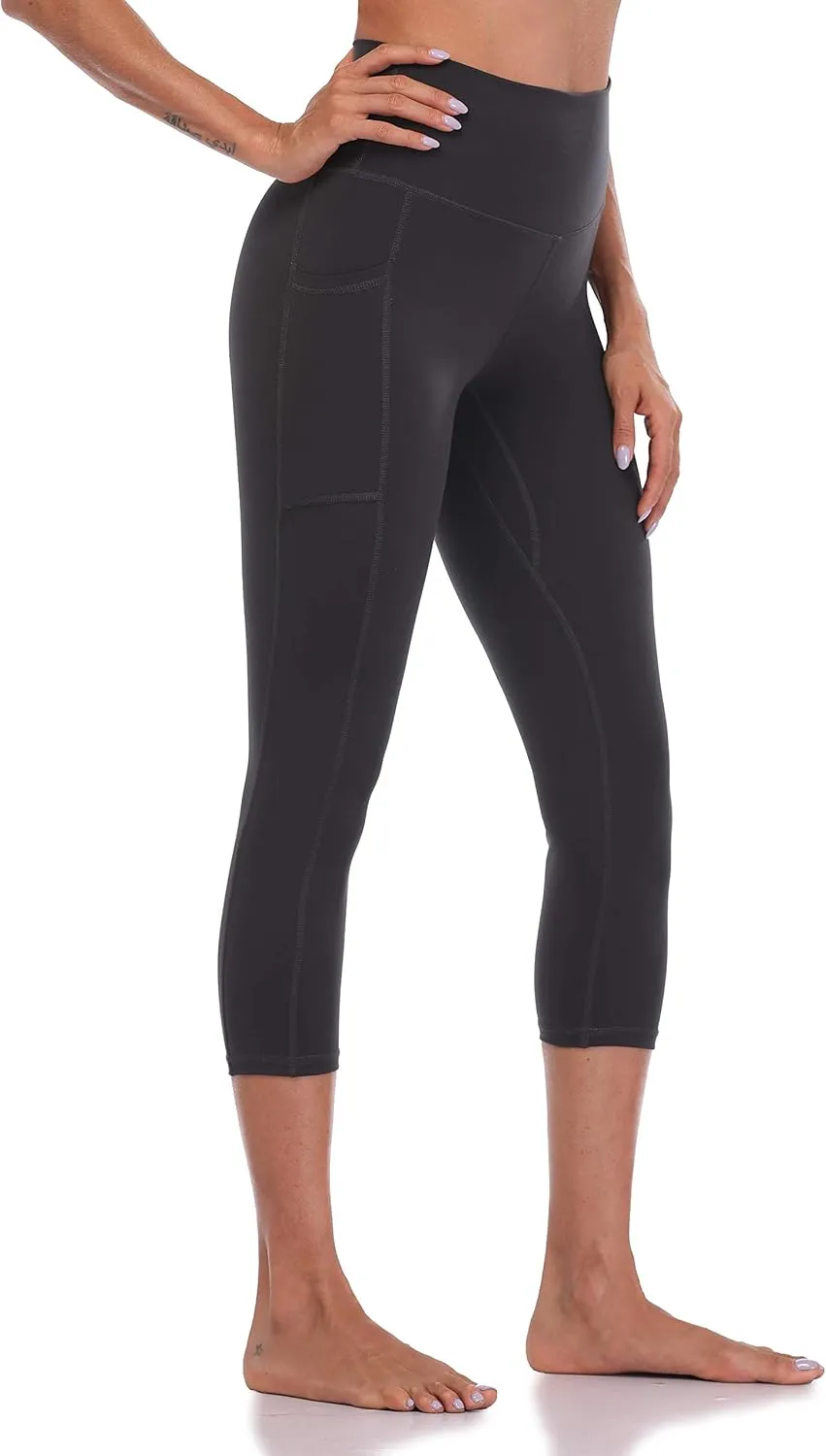 Colorfulkoala Women's High Waisted Yoga Capris 21" Inseam Leggings with Pockets