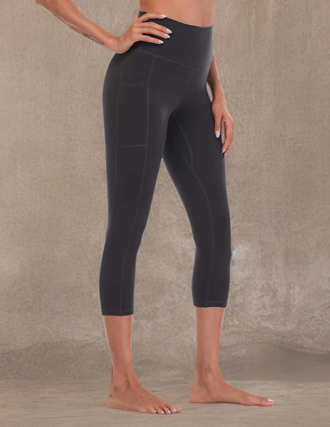 Colorfulkoala Women's High Waisted Yoga Capris 21" Inseam Leggings with Pockets