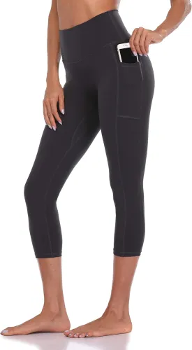 Colorfulkoala Women's High Waisted Yoga Capris 21" Inseam Leggings with Pockets
