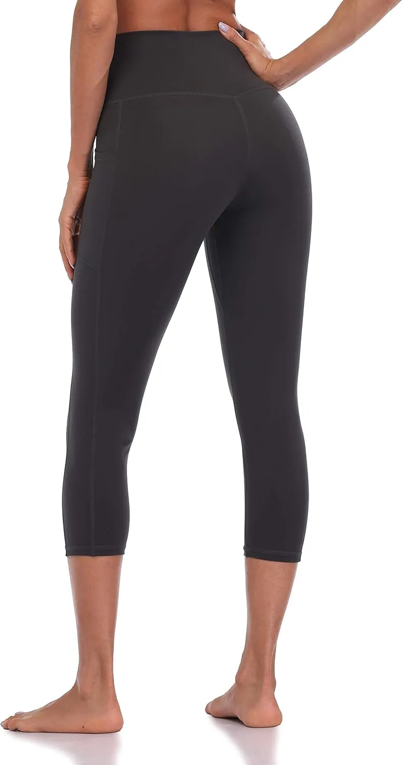 Colorfulkoala Women's High Waisted Yoga Capris 21" Inseam Leggings with Pockets