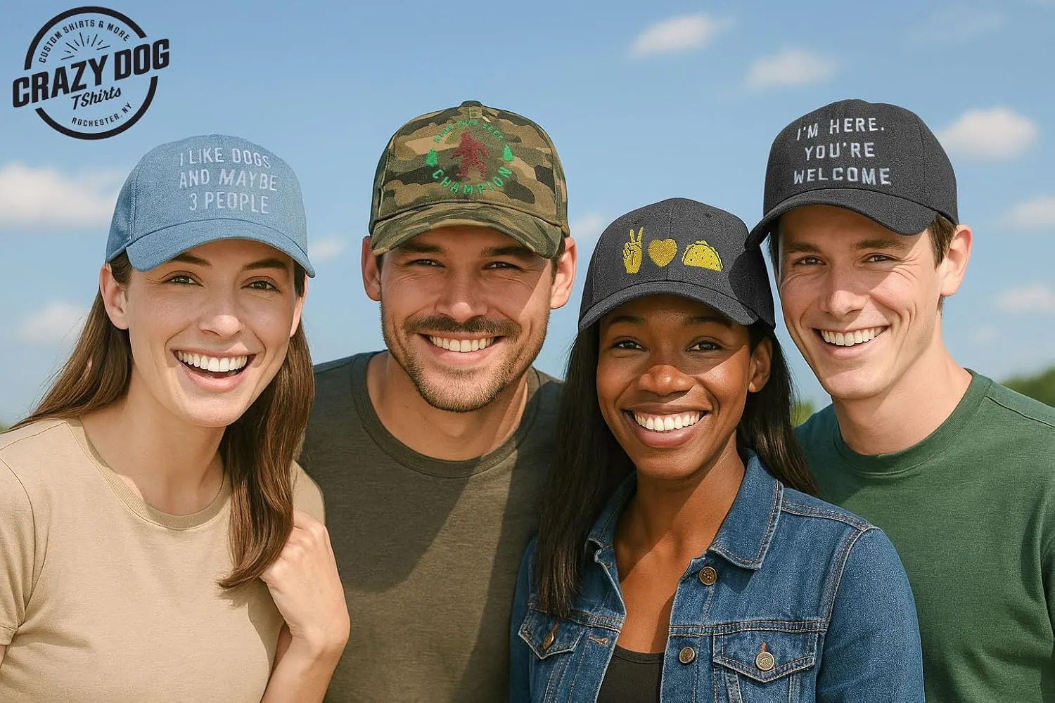 Crazy Dog T-Shirts Funny Fishing Hats Hilarous Fish Graphic Caps