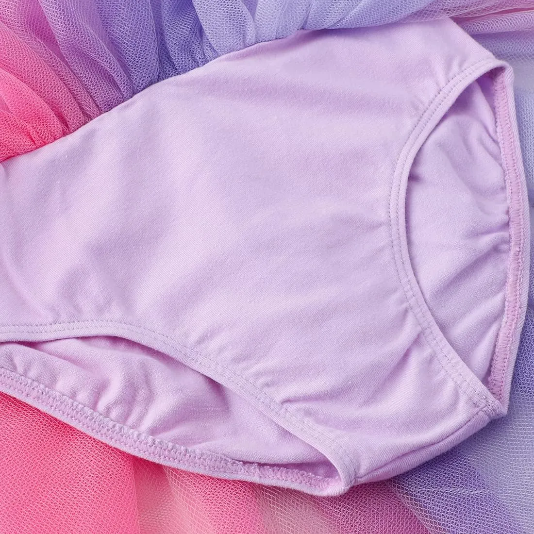 EQSJIU Long Sleeve Leotard for Girls Leotards Dance Ballet Dress Kids Dance Dress with 3 layers Sparkle Tutu