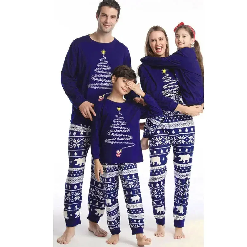 Family Matching Christmas Pajamas Set 2024 Xmas Father Mother Daughter Family Look Clothes Adult Kids Sleepwear Pyjamas Outfits
