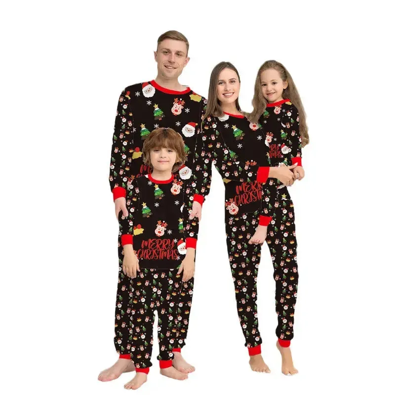 Family Matching Christmas Pajamas Set 2024 Xmas Father Mother Daughter Family Look Clothes Adult Kids Sleepwear Pyjamas Outfits
