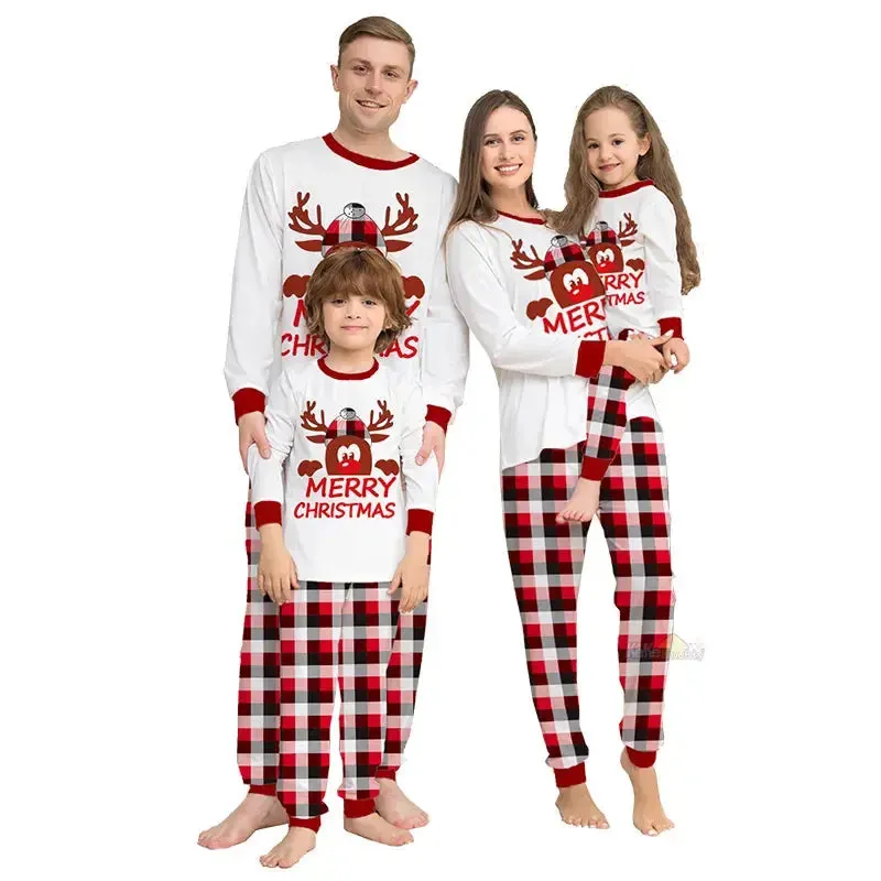 Family Matching Christmas Pajamas Set 2024 Xmas Father Mother Daughter Family Look Clothes Adult Kids Sleepwear Pyjamas Outfits