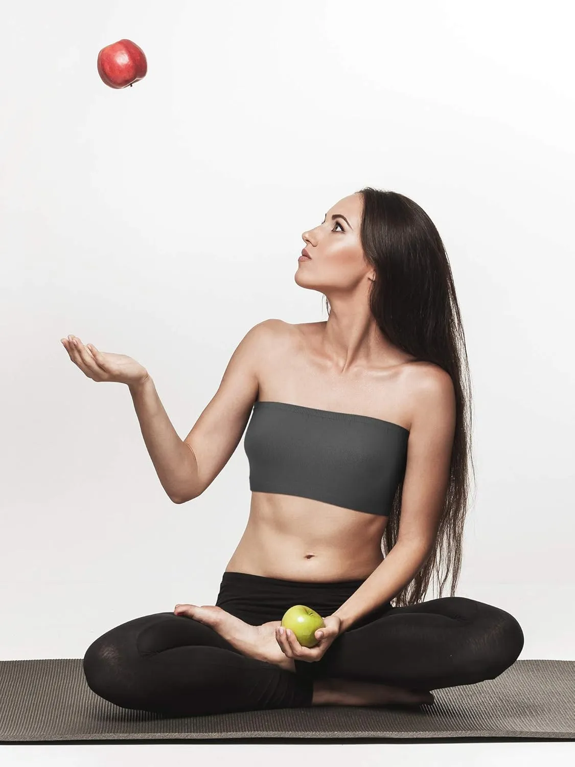 Geyoga 4 Pieces Strapless Bandeau Bra, Seamless Bralettes Stretchy Non Padded Bandeau Tube Top Bra for Women