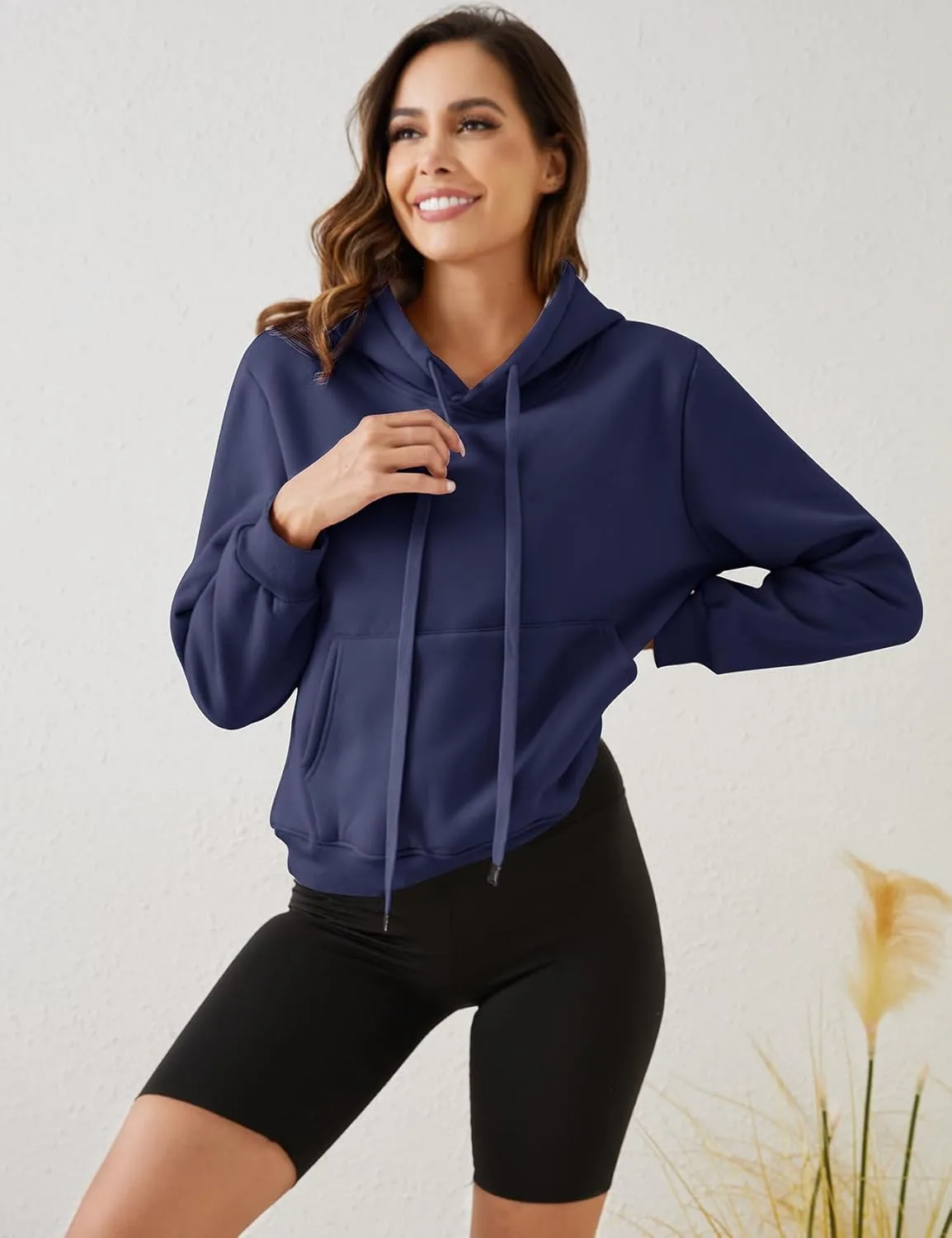 Gihuo Women's Winter Warm Hoodie Sherpa Fleece Lined Pullover Hoodie Hooded Sweatshirt Heavyweight Casual Tops