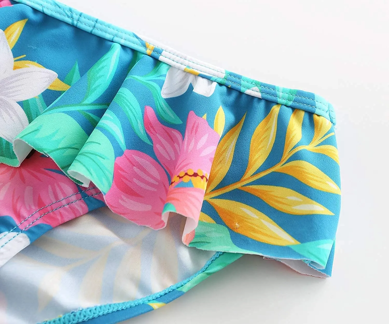 Girls Two Piece Tankini Swimsuit Hawaiian Ruffle Swimwear Bathing Suit Set