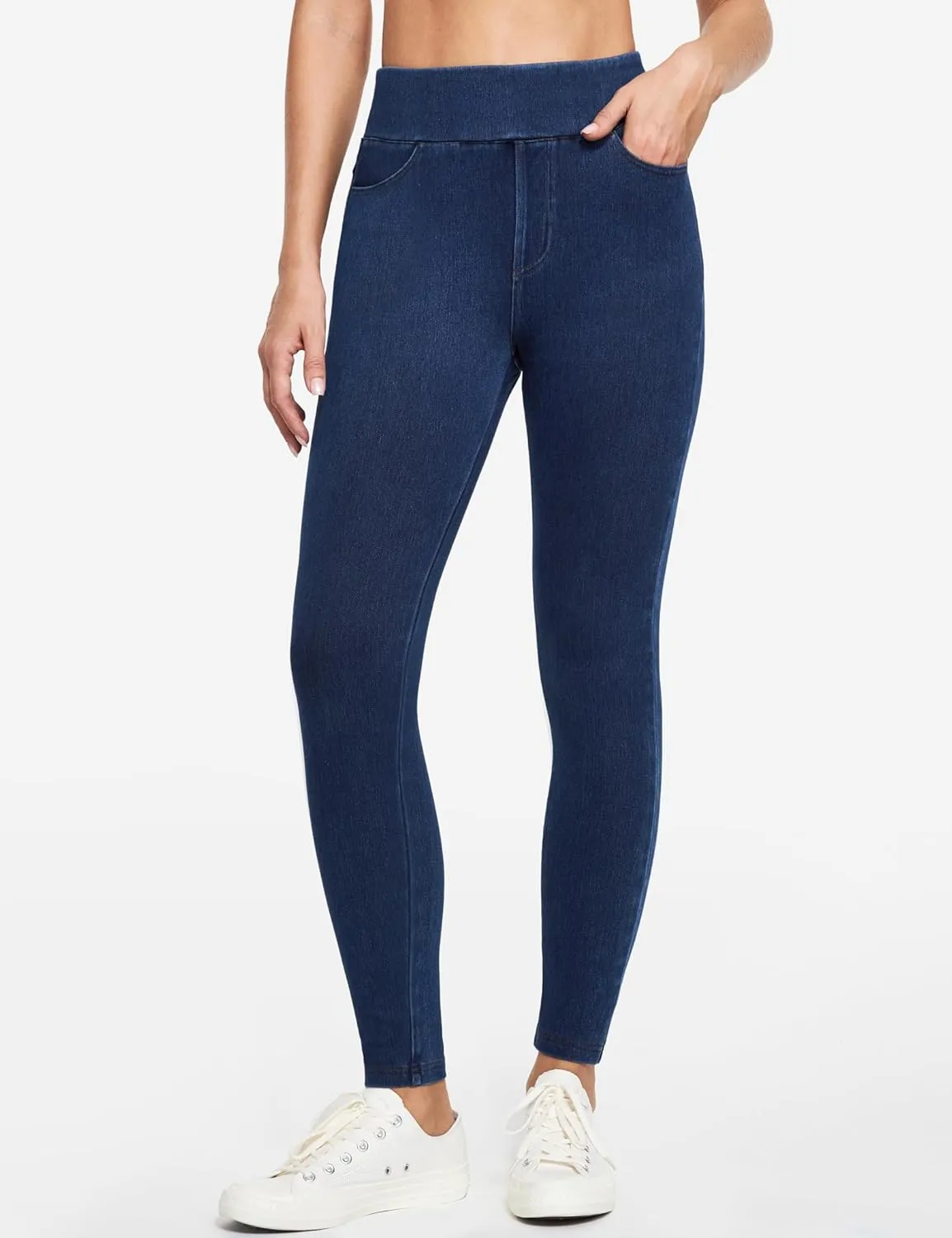 IUGA Jeggings for Women Tummy Control Stretchy High Waisted Jeans Pull on Skinny Jean Leggings with Pockets Trendy Casual