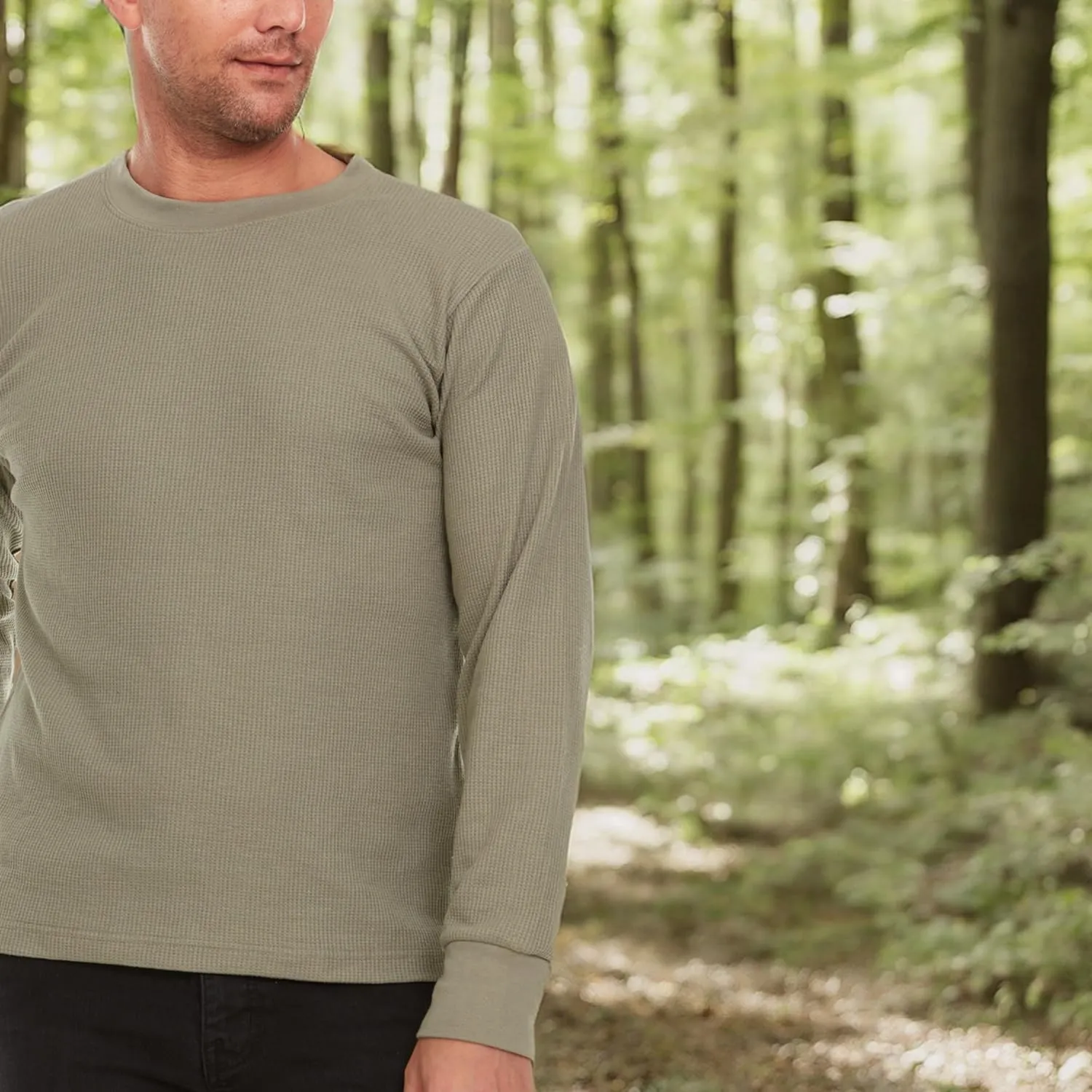JMR Mens Heavyweight Waffle Thermal Shirt - 100% Cotton Long Sleeve - Wear as Base Layer or Standalone - Warm & Breathable