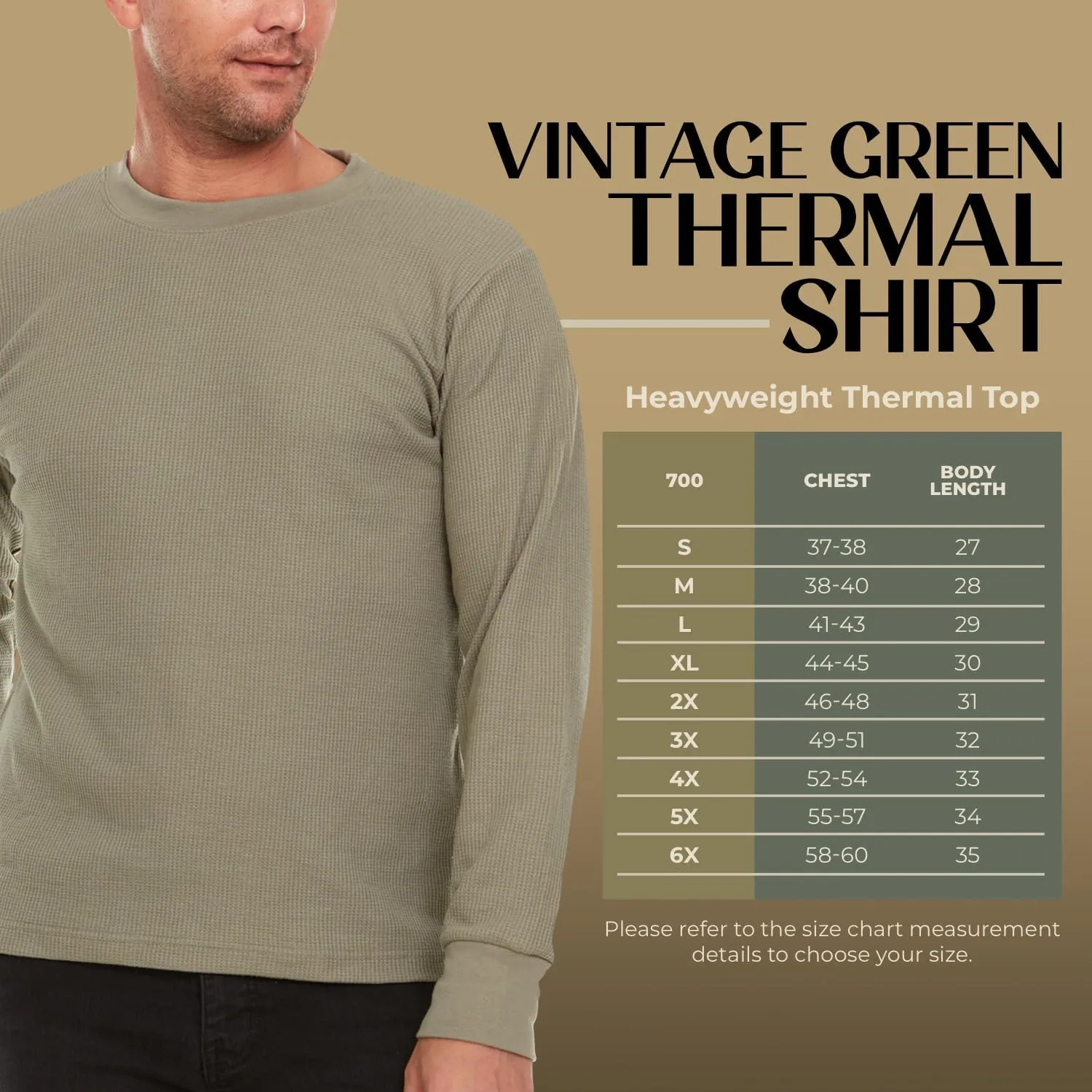 JMR Mens Heavyweight Waffle Thermal Shirt - 100% Cotton Long Sleeve - Wear as Base Layer or Standalone - Warm & Breathable