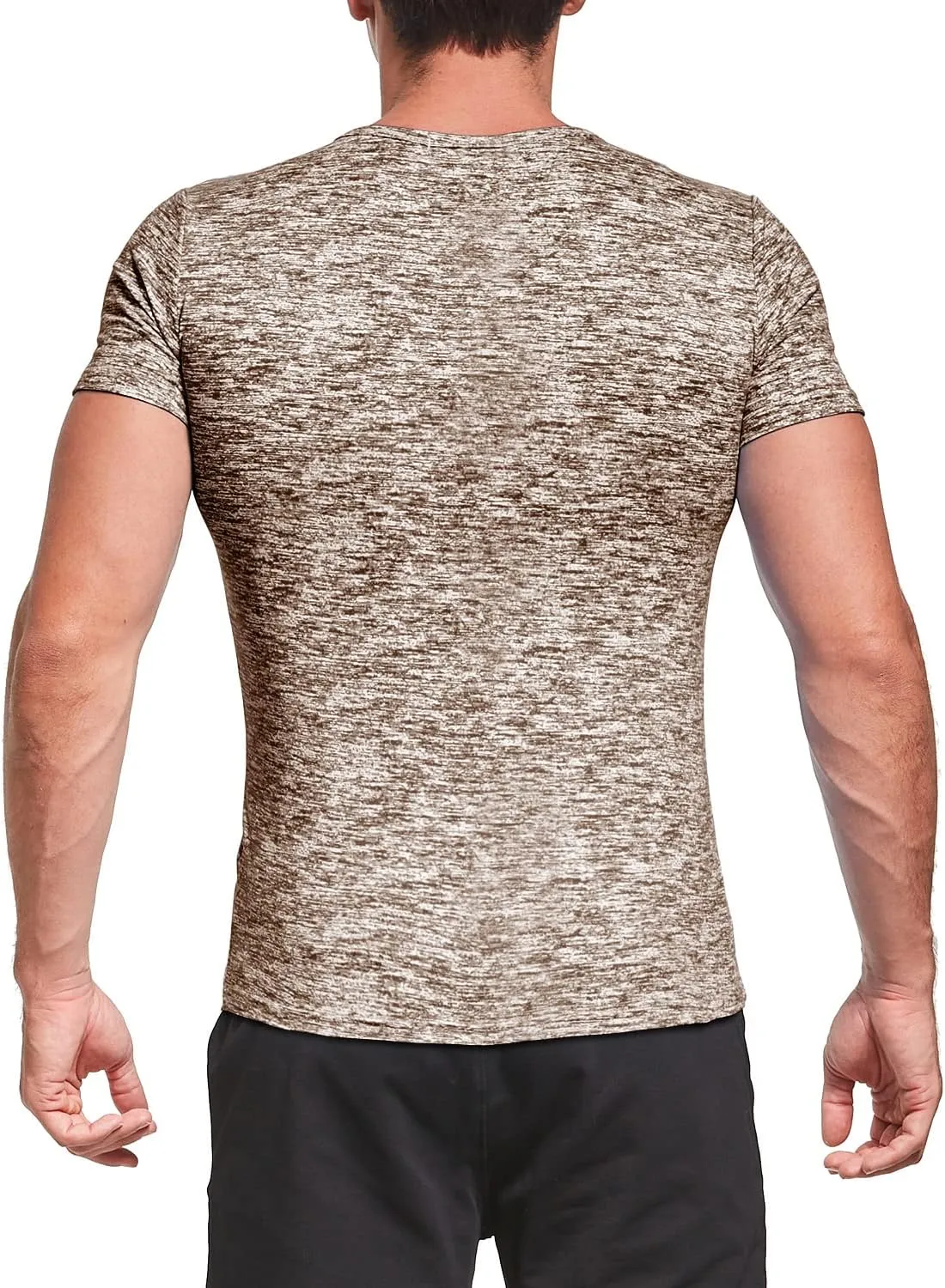 KUYIGO Mens Active T Shirts Sports Running Shirt Gym Workout Quick Dry Crew Neck Printing Tee Tops