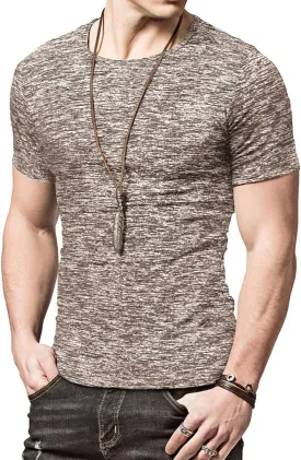 KUYIGO Mens Active T Shirts Sports Running Shirt Gym Workout Quick Dry Crew Neck Printing Tee Tops