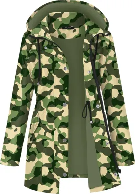 LOMON Women Waterproof Outdoor Hiking Raincoat Women Lined Rain Jacket Lightweight Hooded Jackets Trench Coats