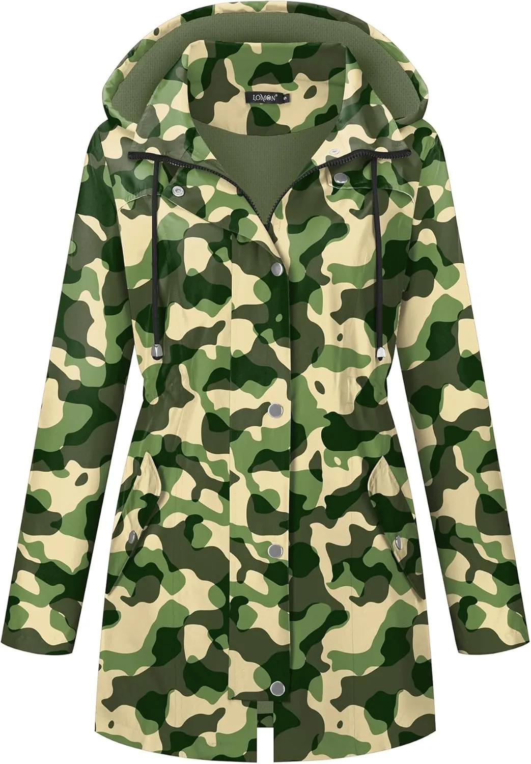 LOMON Women Waterproof Outdoor Hiking Raincoat Women Lined Rain Jacket Lightweight Hooded Jackets Trench Coats