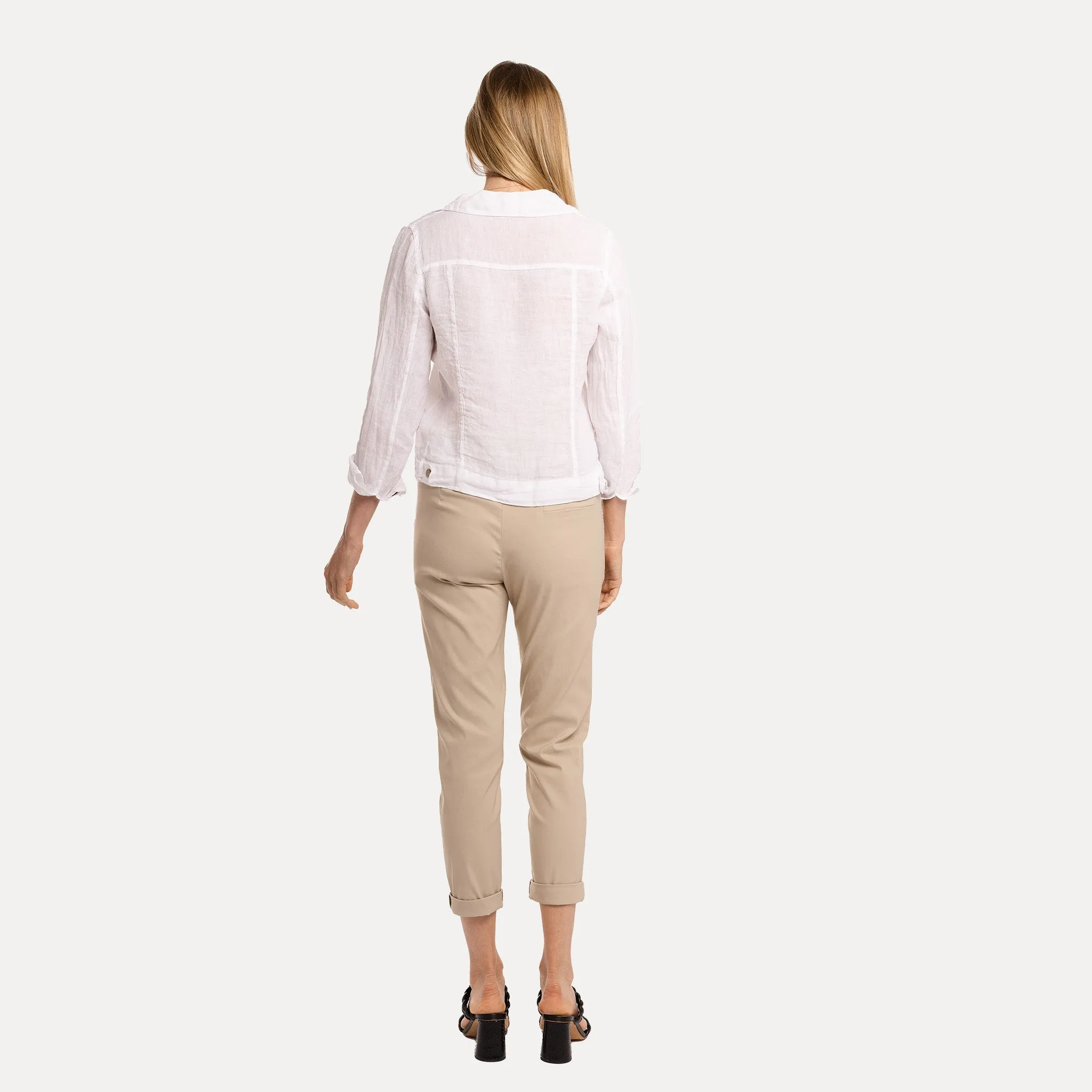 M Made in Italy  Women's Woven Long Sleeve Jacket