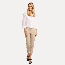 M Made in Italy  Women's Woven Long Sleeve Jacket