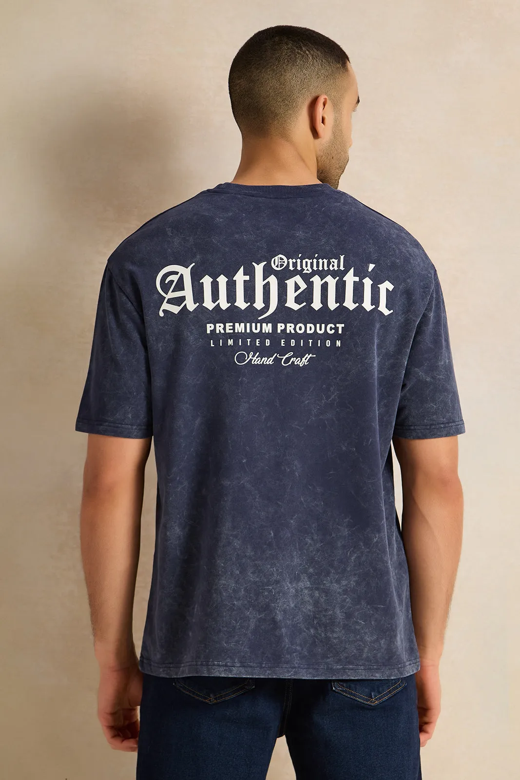 Men Indigo  Printed Lounge T-Shirt