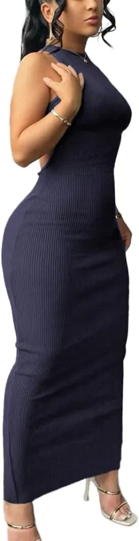 Nimsruc Women Summer Sexy Bodycon Maxi Dress Casual Long Dresses