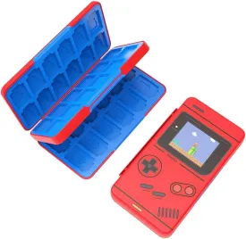 PERFECTSIGHT 48 Switch Game Holder for Nintendo Switch OLED, Lite - Cute Compact Storage Case for Game Cards and SD Cards, Kawaii Red