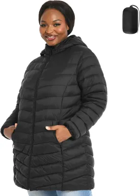Plus Size Women's Packable Puffer Jacket 1X-6X Water-Resistant Lightweight Winter Coat(Exclusively for Plus Size)