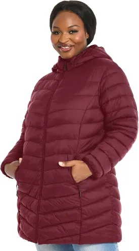 Plus Size Women's Packable Puffer Jacket 1X-6X Water-Resistant Lightweight Winter Coat(Exclusively for Plus Size)