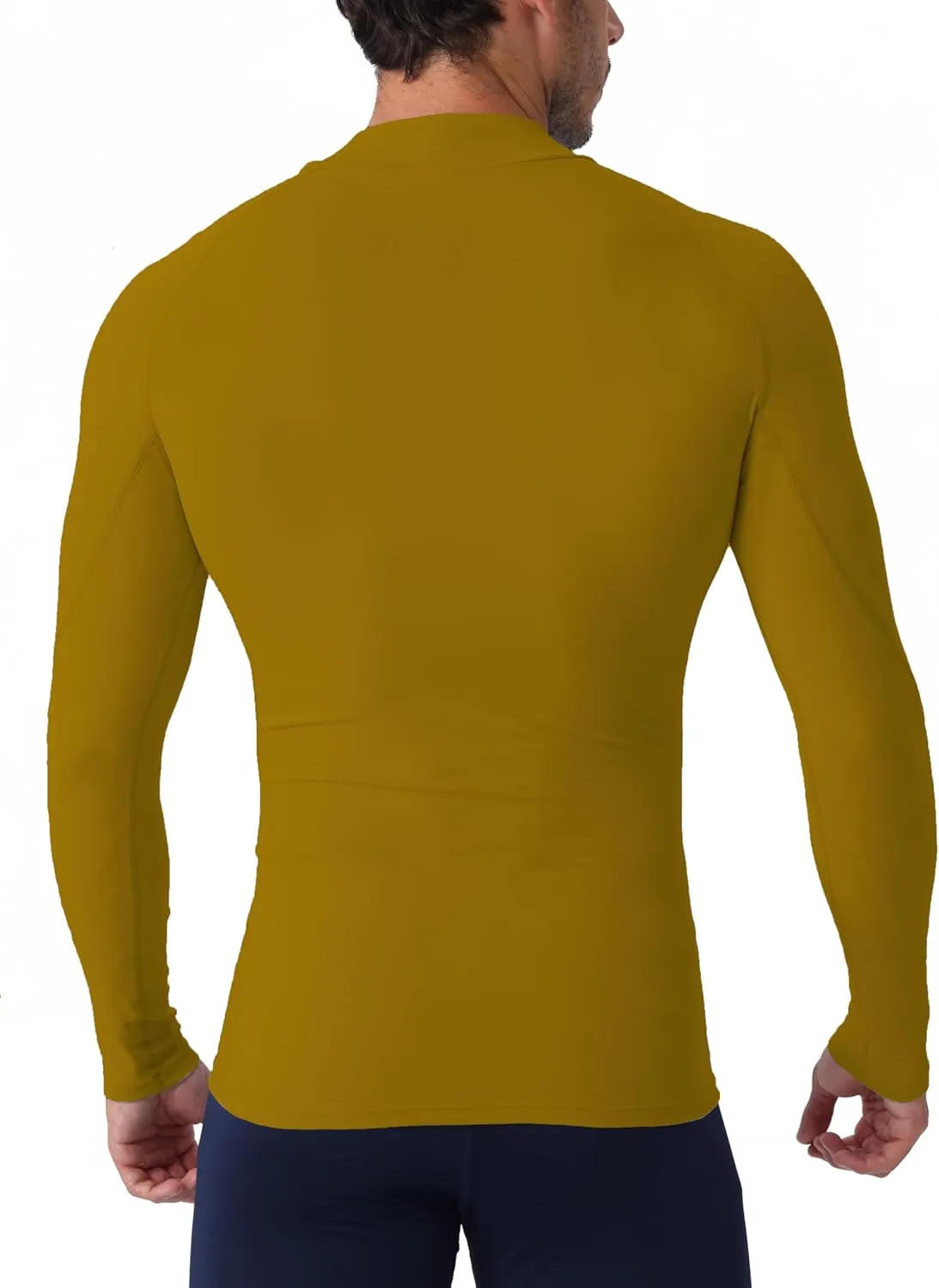 Queerier Men's Turtleneck Compression Shirts Long Sleeve Mock Thermal Base Layer Top Athletic Cool Dry Sports Undershirts