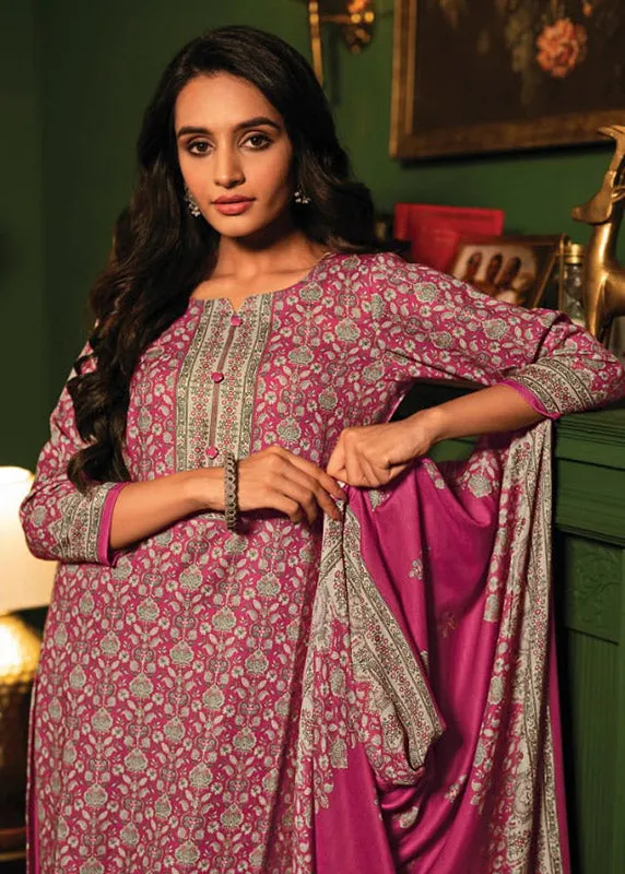 Rivaa Unstitched Pink Cotton Satin Suit Dress Material for Women