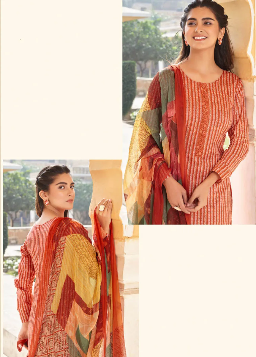 Rupali Unstitched Cotton Satin Salwar Suit Dress Material for Women