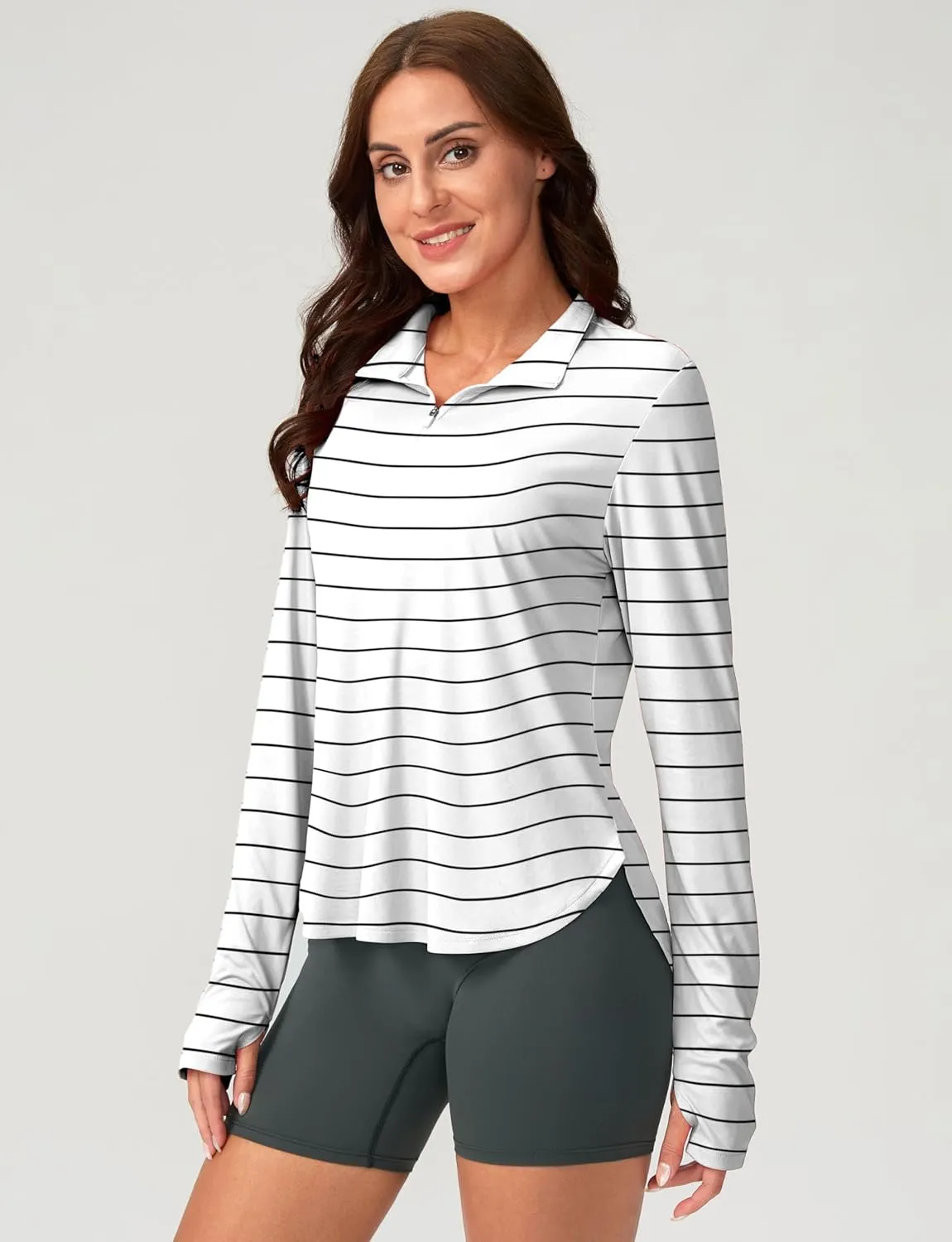 Soothfeel Women's UPF 50  Shirts Long Sleeve 1/4 Zip Pullover UV Sun Protection Golf Shirt Workout Athletic Tops for Women