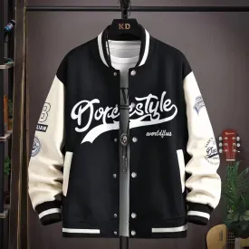 Spring and Autumn Coat Men&#39;s Jacket Baseball Suit Trend Handsome First Senior High School Coat Plus Velvet