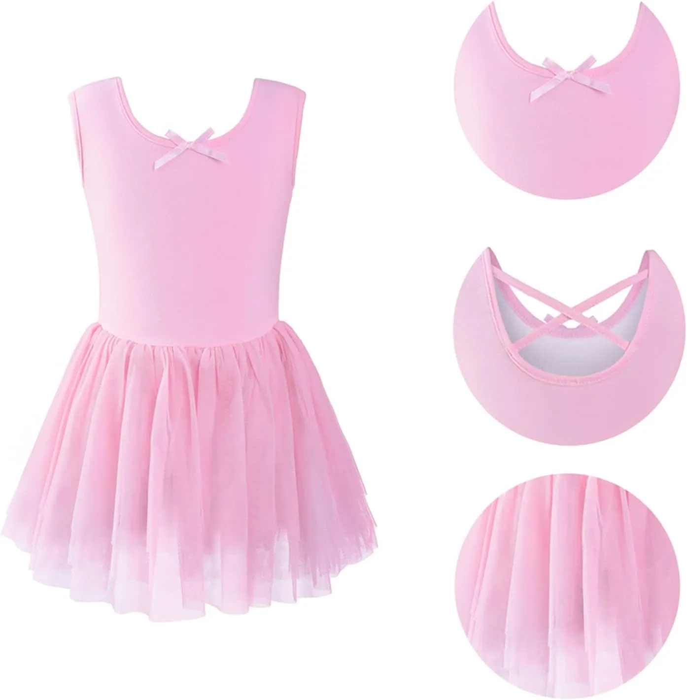 Stelle Puff Sleeve Ballet Leotards for Girls with Sparkly Tutu Skirted Toddler Dance Dress Outfit