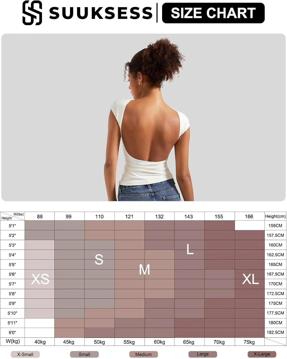 SUUKSESS Women Backless Sexy Going Out Tops Double Lined Open Back Y2k Basic Tee Shirts