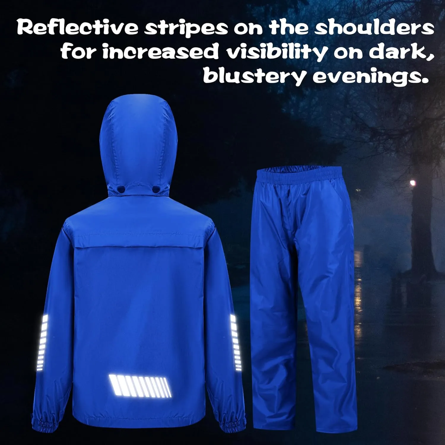 SWISSWELL Kids Rain Gear Boys Girls Youth Waterproof Rain Suit Breathable Reflective Raincoat and Pants