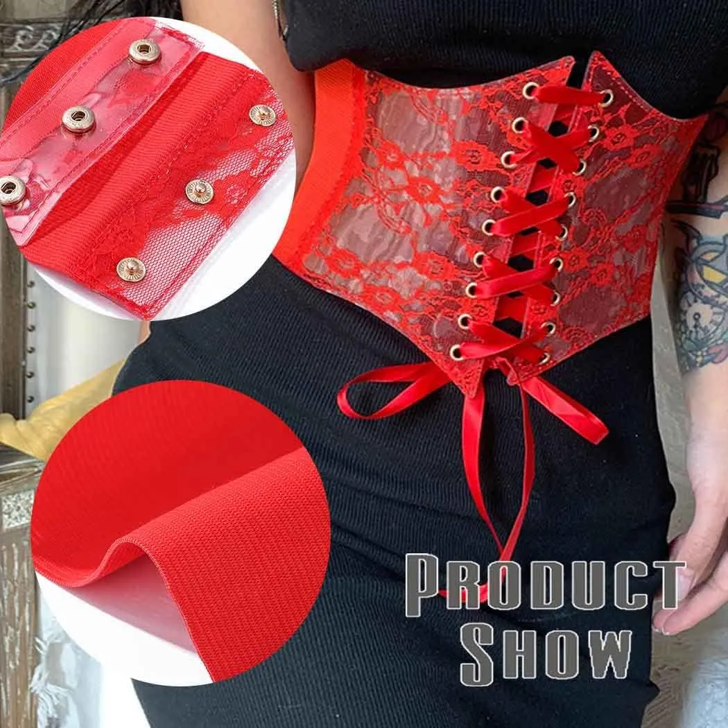 Tgirls Women Corset Belt Lace-up Waist Corset Belts Sexy Cinch Elastic Wide Belt for Dress Costume Waspie Waistband