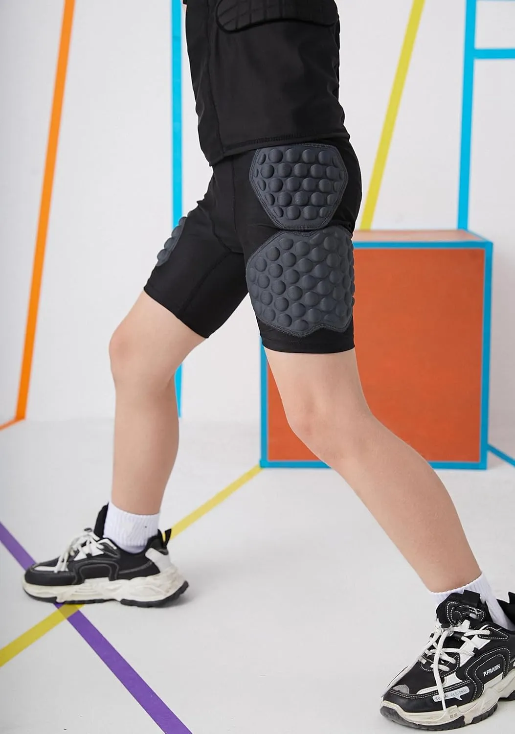 Topeter Youth Slider Shorts - Boys & Girls Protective Hip & Butt Padded Short Pants