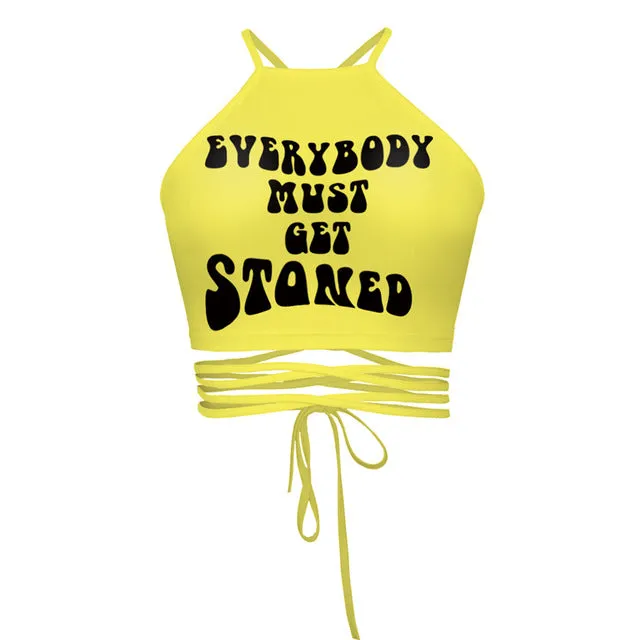 UIDEAZONE Cropped Top Female Halter Top Camis Vest Brandy Melville 3D Creative Sexy Debardeur Women Strappy Bustier Harajuku Top