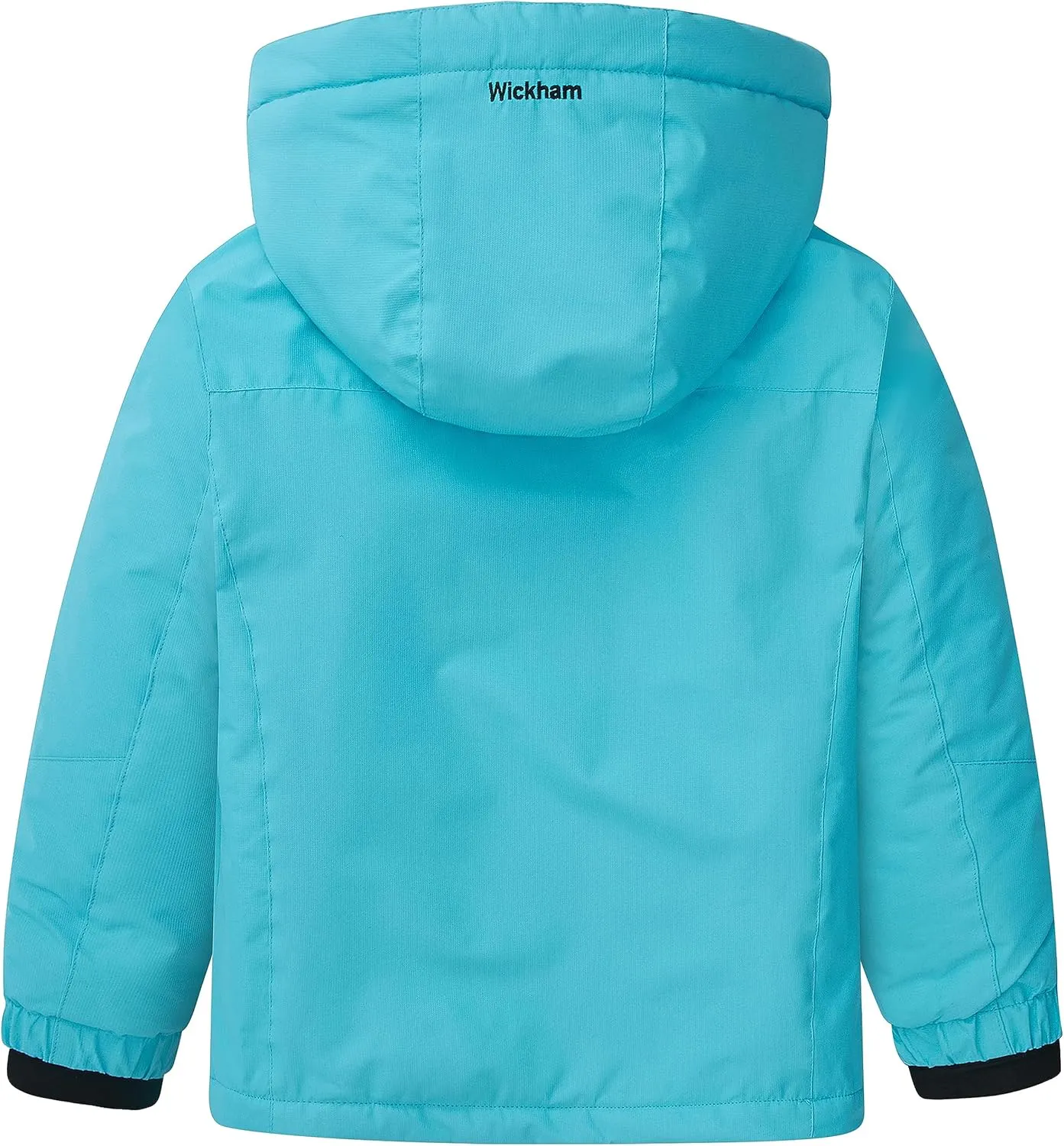 WICKHAM Girl's Waterproof Ski Jacket Winter Warm Fleece Lined Snow Windproof Jackets Removable Hood Ski Coat for Kids