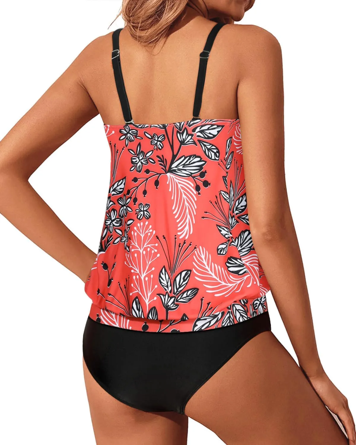 Yonique Two Piece Blouson Tankini Swimsuits for Women Modest Bathing Suits Loose Fit Swimwear